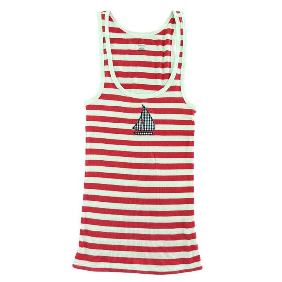 J. Crew Striped Favorite Tank Nautical Sailboat Coastal Summer Size Medium - Picture 2 of 8